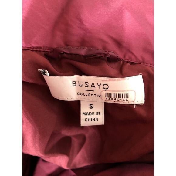 Busayo Collective Ombre Parka Jacket Quilted Puffer Coat Winter Red Small - Picture 8 of 10